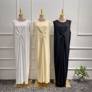 1508#Sleeveless Abaya Long Underdress Abaya For Muslim Women