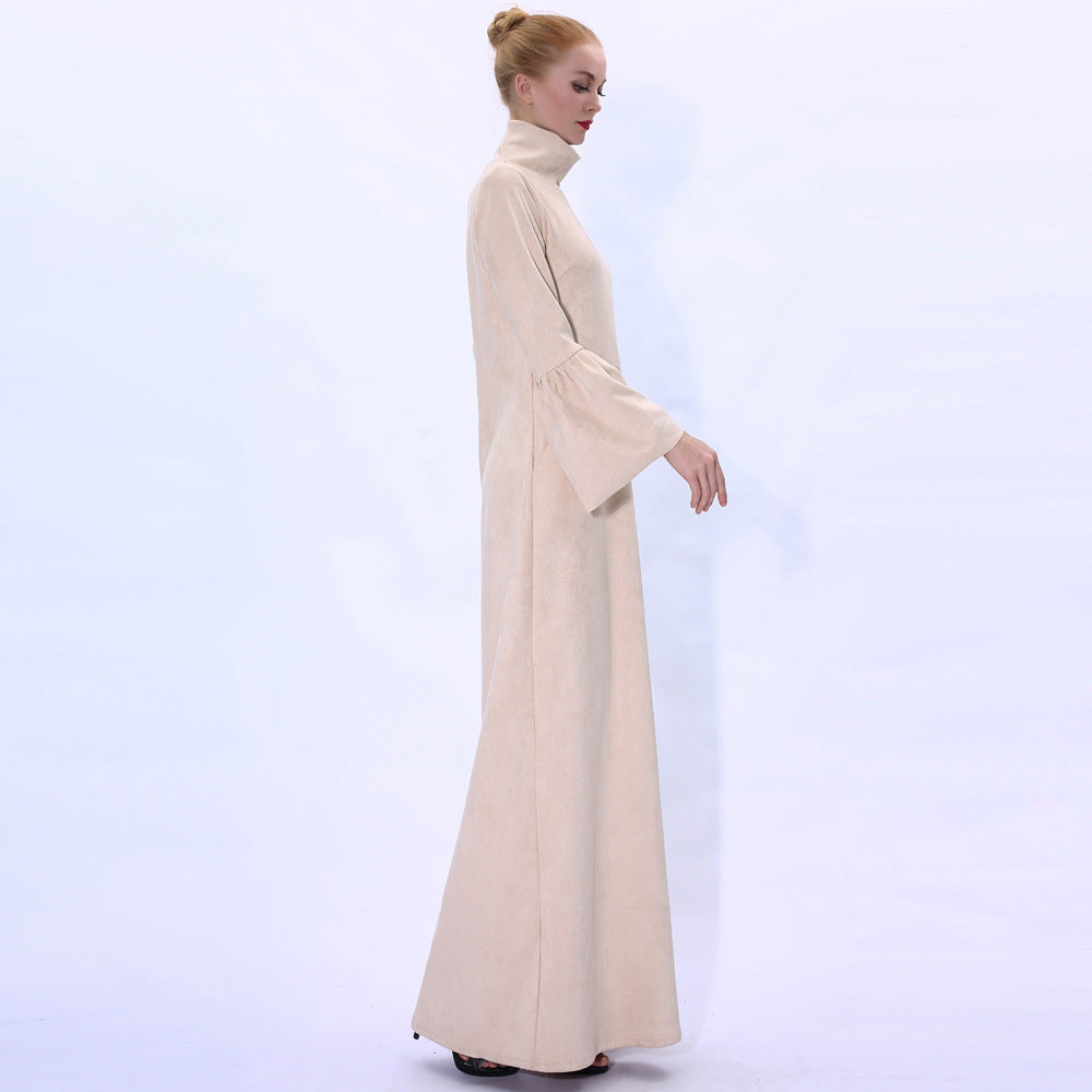 91242#Autumn and winter new  women's suede long dresses
