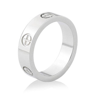 R3#Steel Ring With Stone Crystal For Girl Women Couple In Wedding With Cross