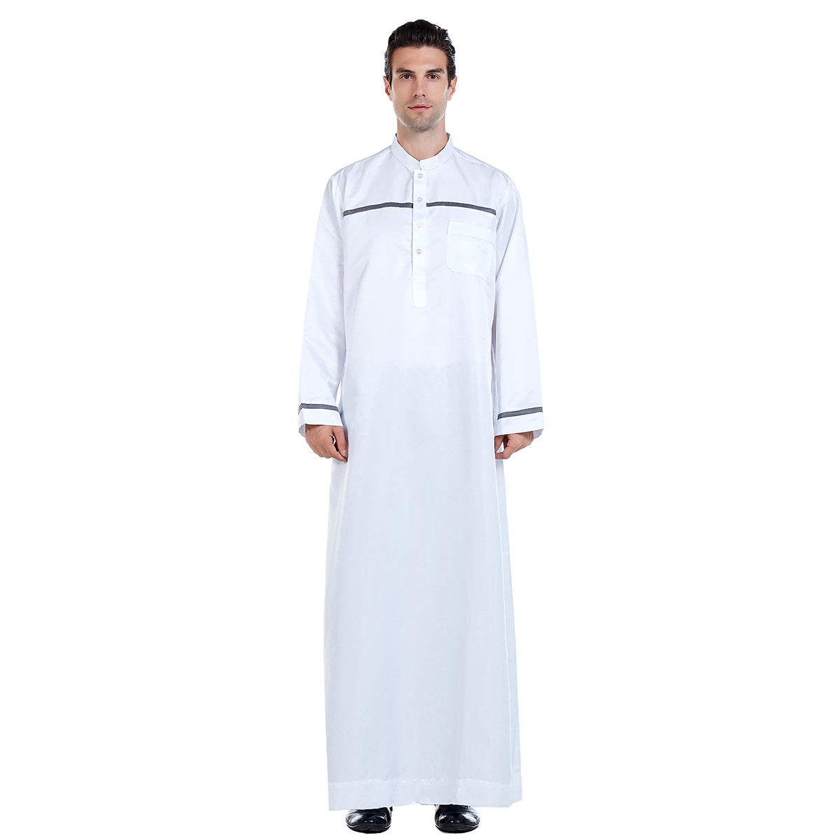 TH818#Abaya Muslim Clothing Long Sleeves O Neck Islamic High Quality Men's Clothing
