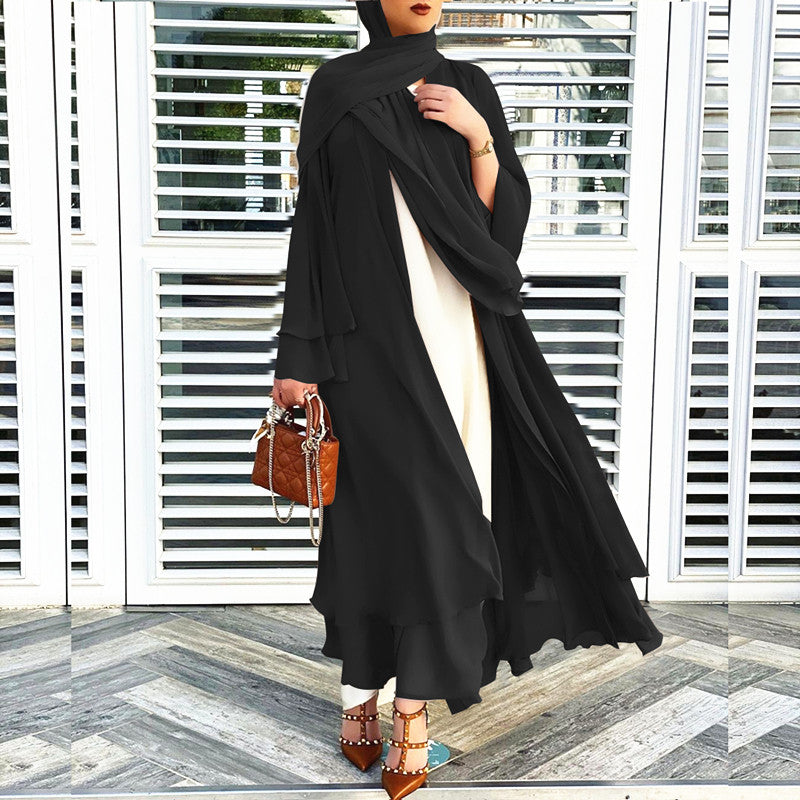 875# Best seller chiffon open abaya solid color cardigan