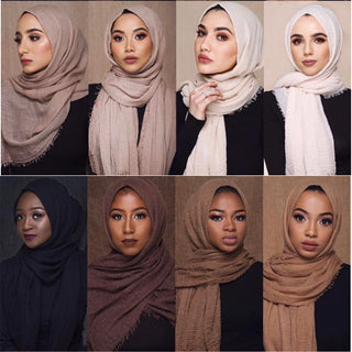 BS414#Hot sale crinkle scarfs for muslim Islamic clothing dubai hijab