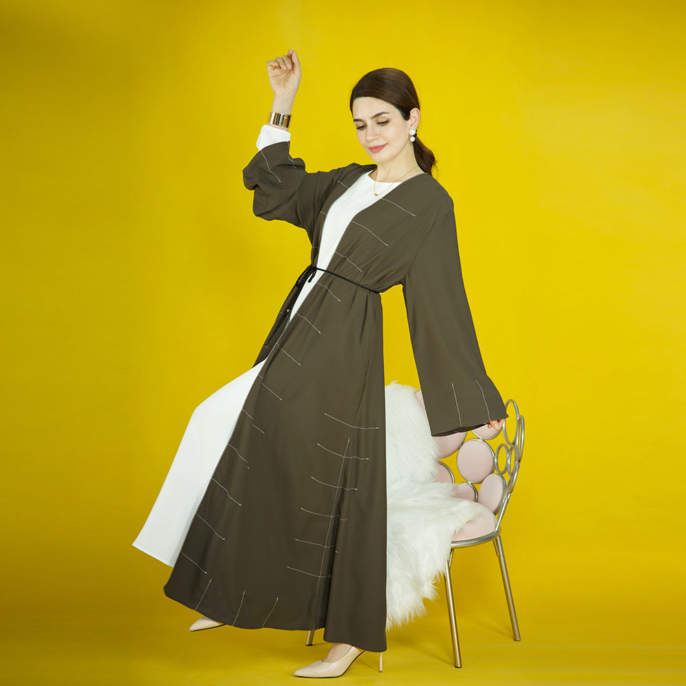 1577#Turkey Abaya Cardigan Kimono Ladies Abaya for Muslim Girls Abaya