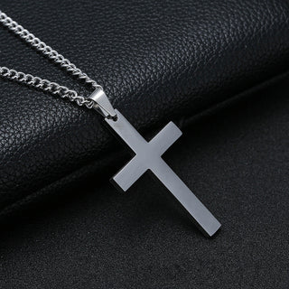 NM6#Fashion Cross Pendant Necklace Women Men Stainless Steel Link Chain Charm Necklace