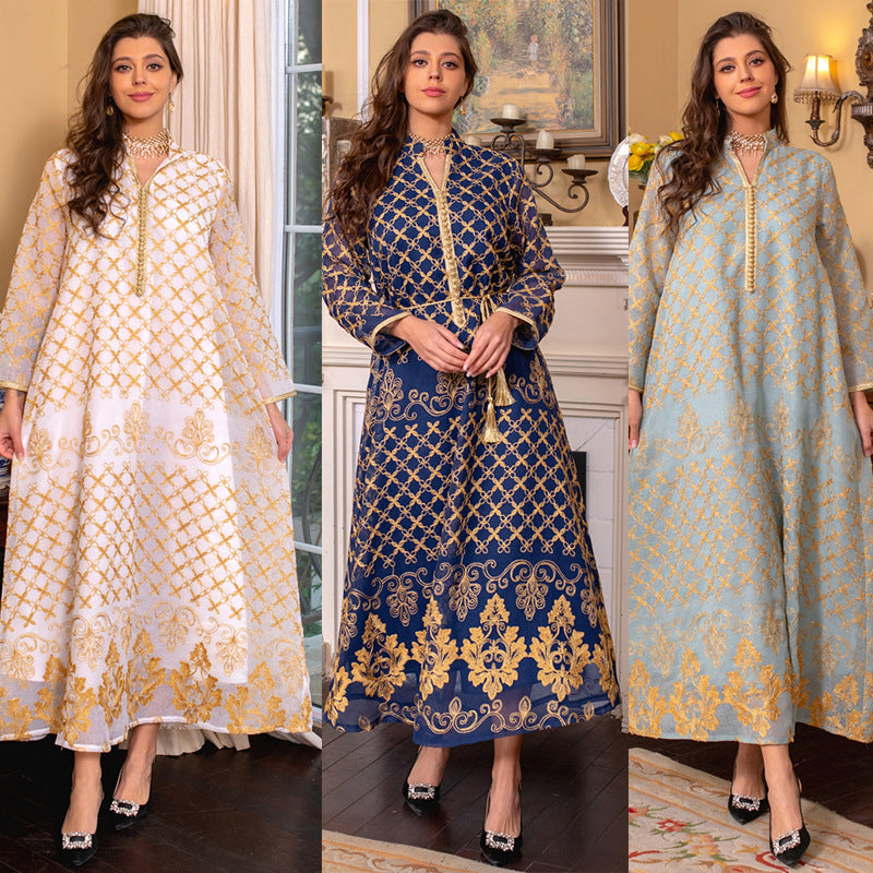 AB276#Hot Selling Robe Casual Cloths Loose Dress for Middle East Women for Ramdam