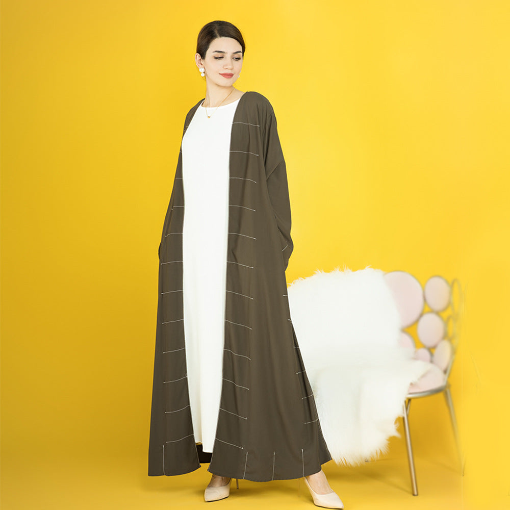 1577#Turkey Abaya Cardigan Kimono Ladies Abaya for Muslim Girls Abaya