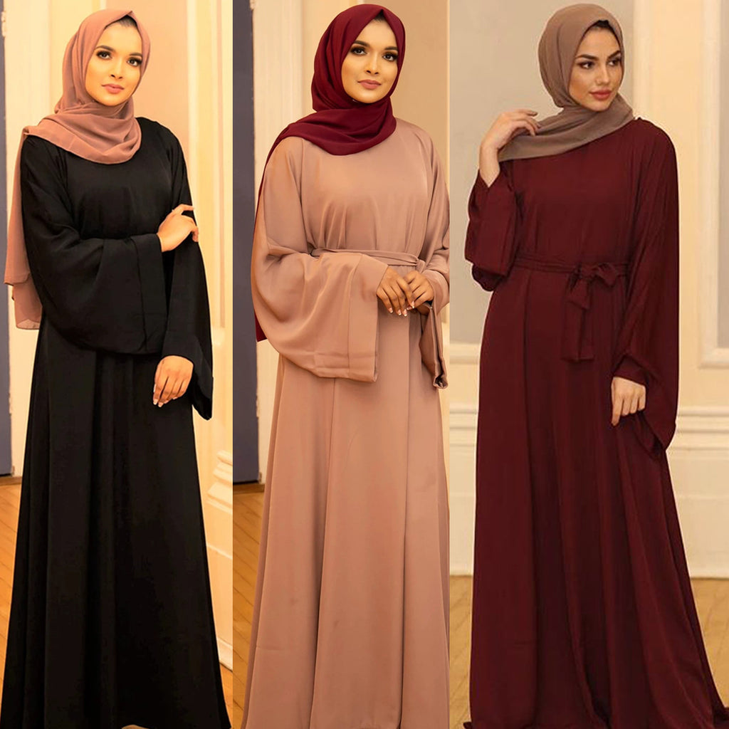 6394#On Sale Hot Sell Popular Simple Nida Abaya Long Dress Color Dresses
