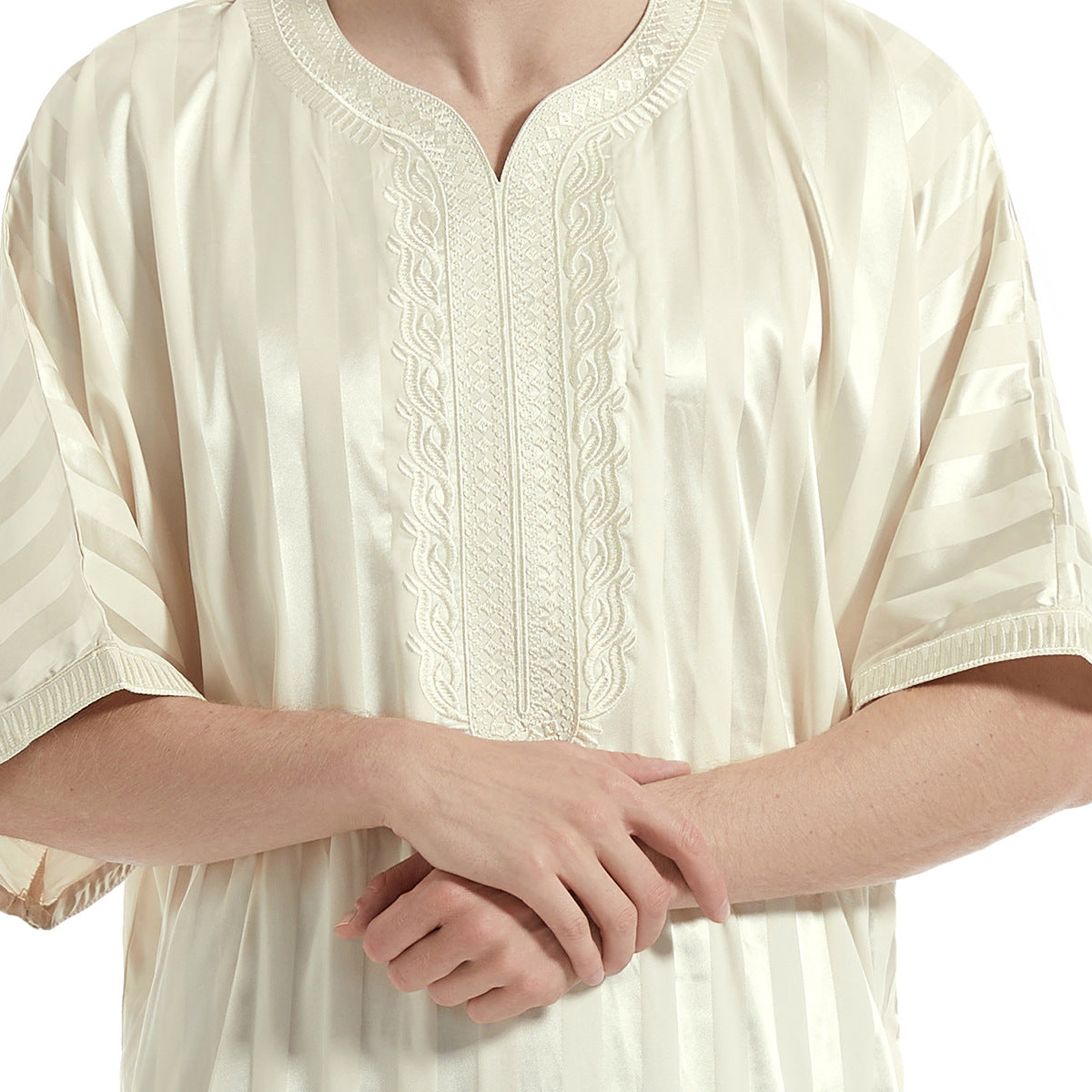 TH826#EID muslim middle east men robe high collar shirt in dubai Islamic clothing