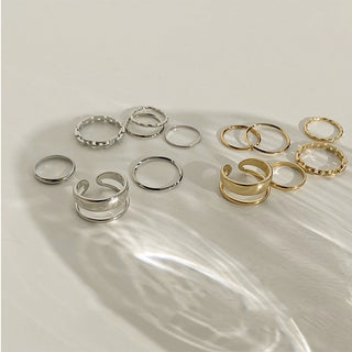 R5# 7pcs Fashion Jewelry Rings Set Hot Selling Metal Women Finger Ring for Girl Wedding Gifts