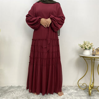 6527# New Arrival Double Chiffon Abaya Dresses Islamic Clothing