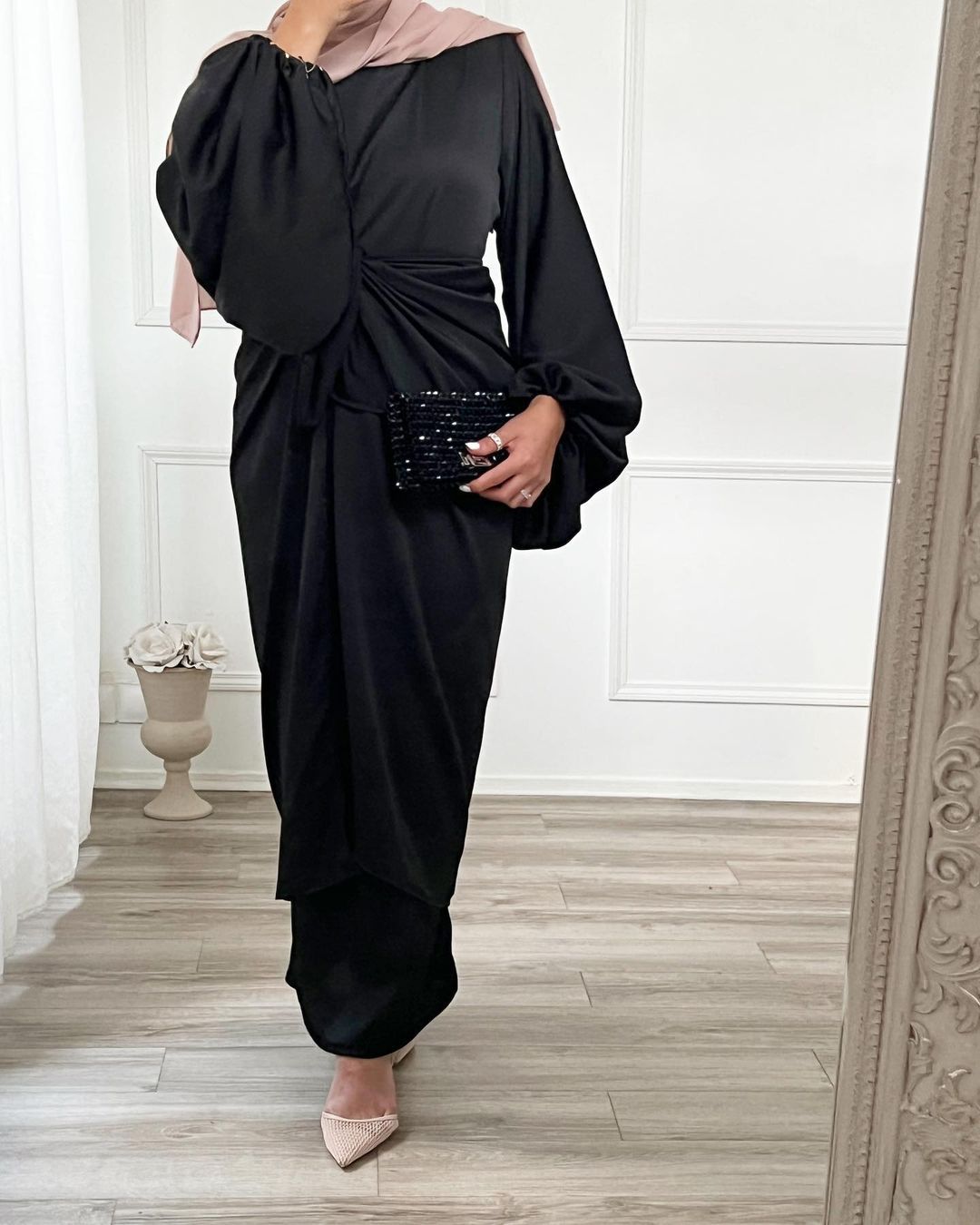 1498#New Fashion  islamic clothing muslim dress Kaftan 2 Pieces Women Dress