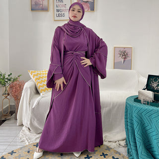 1509# Custom Islamic Clothing 3 Pieces Abaya Set for Muslim Women