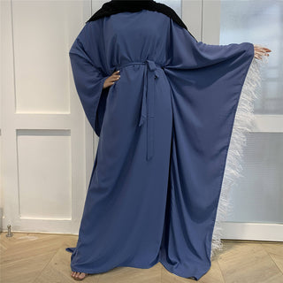 6317#Feather Sleeves Prayer Dress Eid  Women Modest Khimar Hijab Abaya