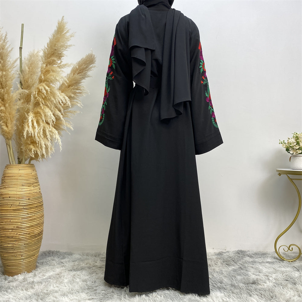 713#High quality polyester embroidered abayas