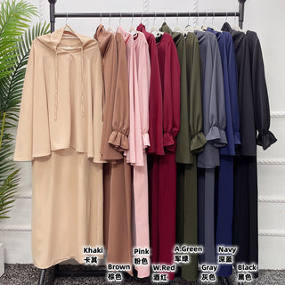 1546#Prayer Abaya Long Dress and Khimar Set for Dubai Abaya Muslim Dress