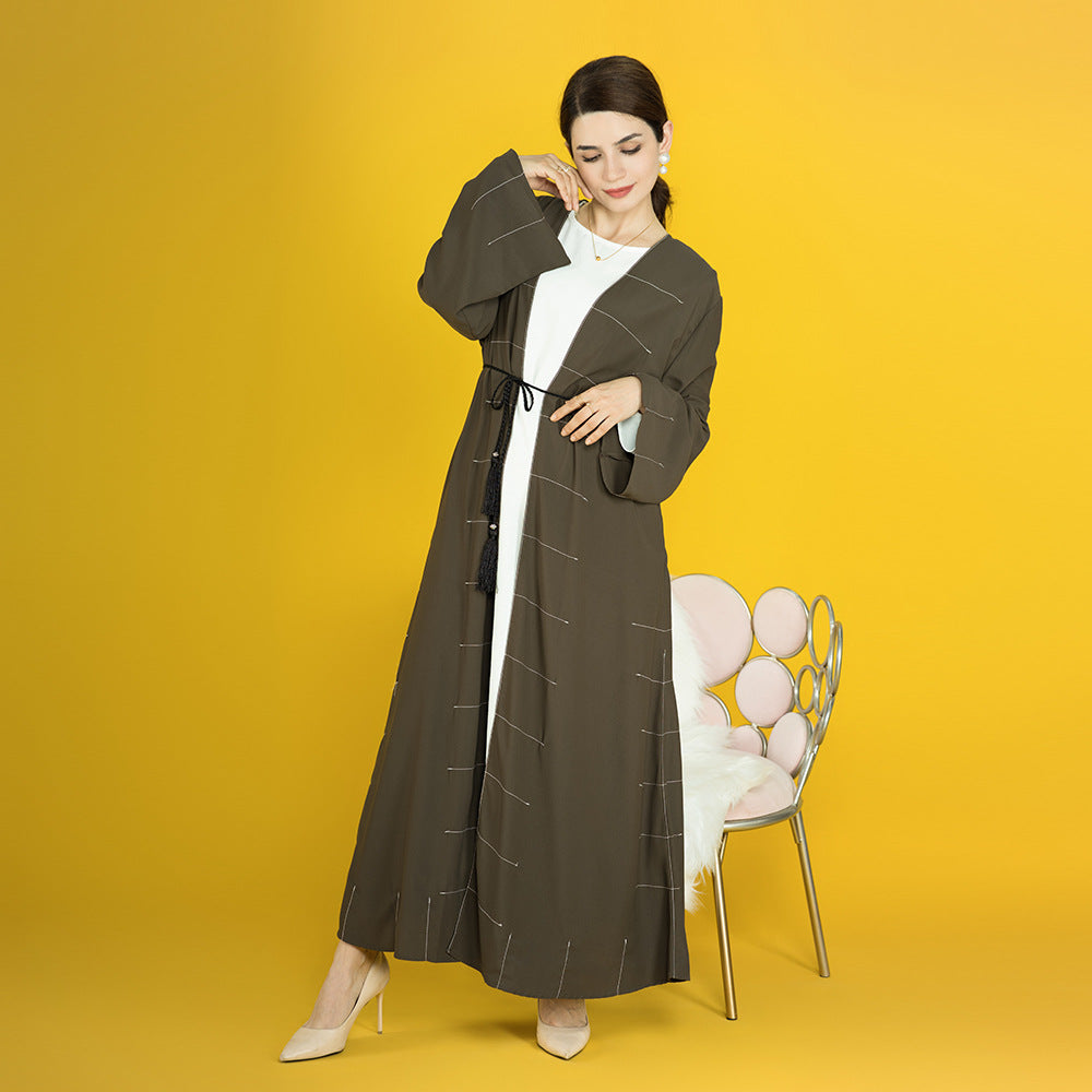 1577#Turkey Abaya Cardigan Kimono Ladies Abaya for Muslim Girls Abaya