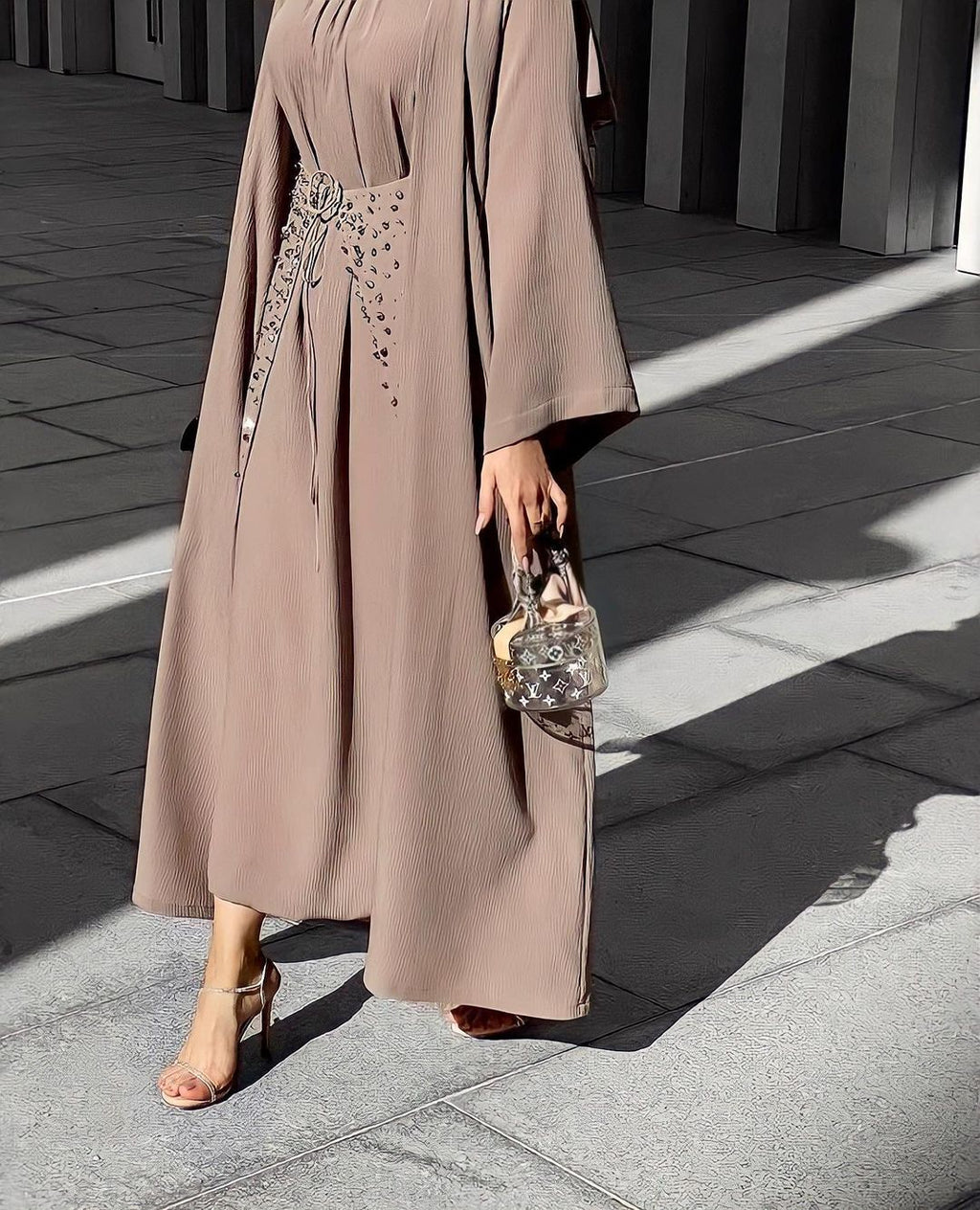 464#3piece islamic Dress Muslim slim abaya