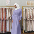 1458# Two Layers Heavy Chiffon Maxi Islamic Dress with Buttons