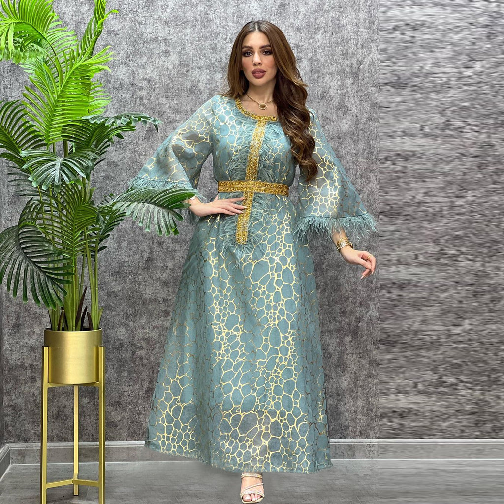 AB239#Eid Leopard fashion habaya women muslim dress muslim women abaya and long  dresses