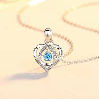 N7#beating heart moving zircon diamond pendant necklace female girlfriend