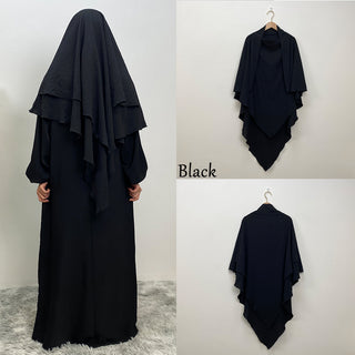 2307# New arrival wrinkle crepe two layer fashion prayer scarf head cover shawl