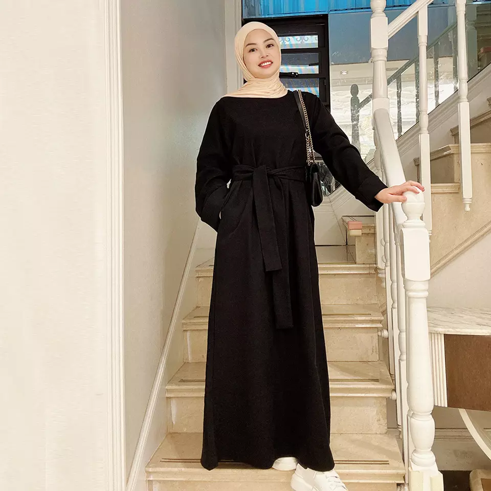 1568#Islamic Clothing Black Abaya for Muslim girls Modest dresses abaya