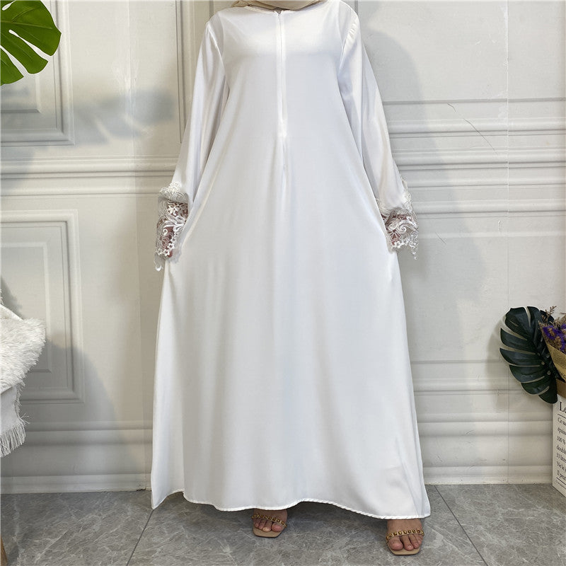 6659#Open zipper long sleeve maxi dresses for muslim women 6 colors