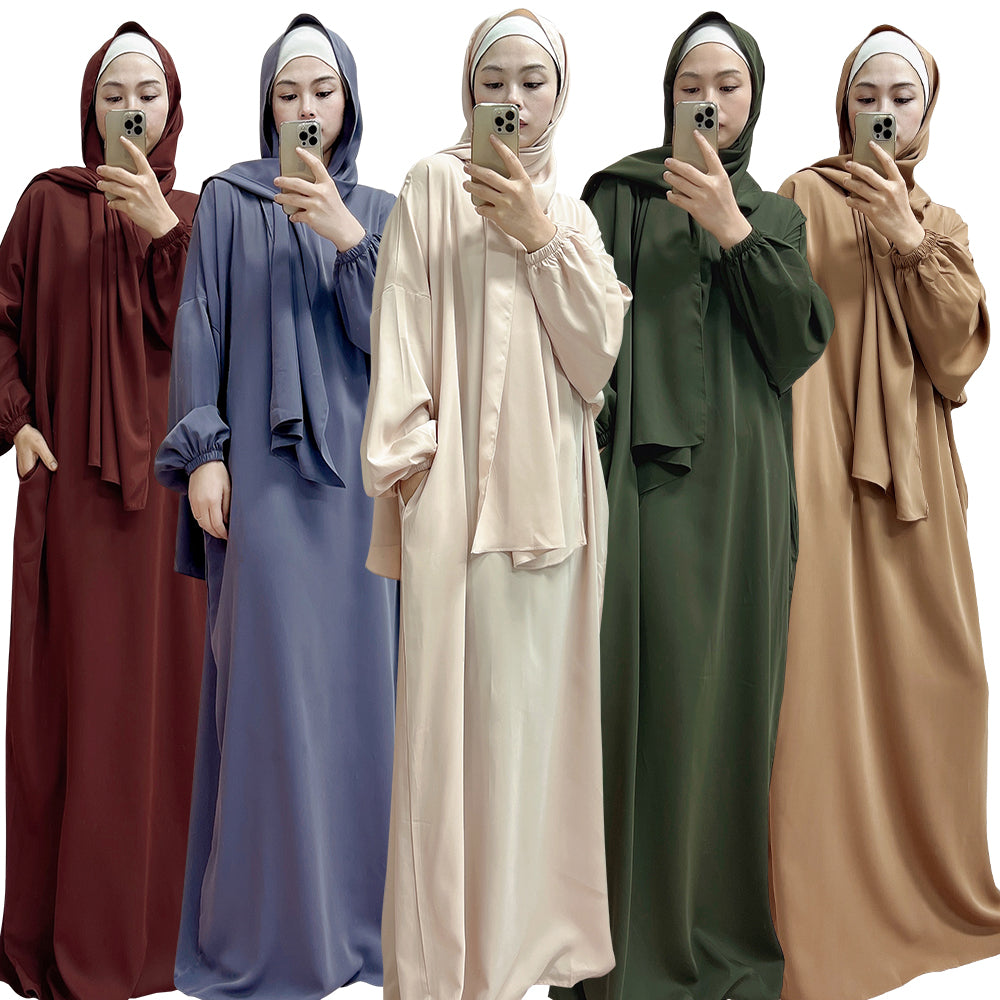 1499#Hoodie Abaya Islamic Clothing Hijab Jilbab_ Dress for Daily Wear