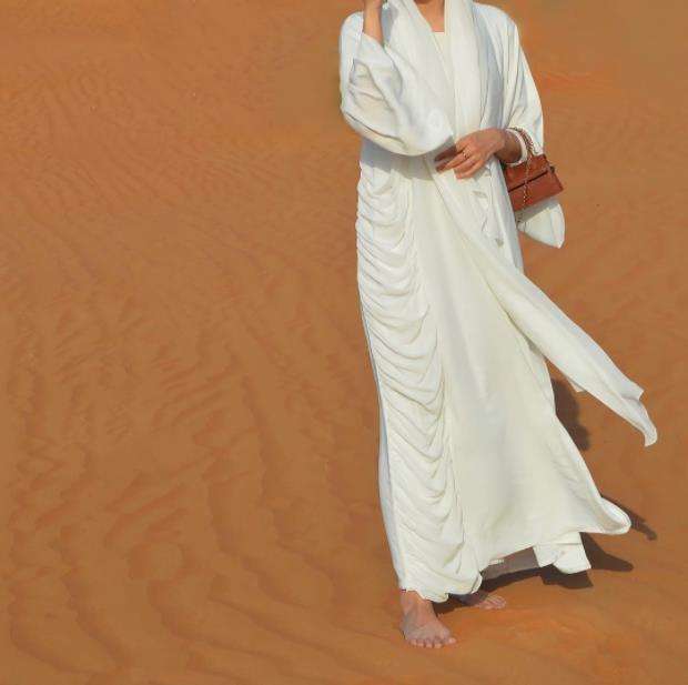 1471#Front Open Abaya Muslim abaya with stitch layers Ethnic clothing