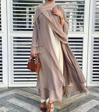 875# Best seller chiffon open abaya solid color cardigan