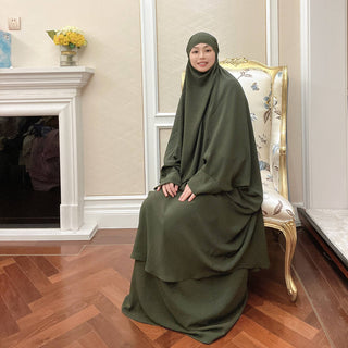 1518#Khimar Long Hijab Jilbab_ Islamic Overhead Prayer Abaya