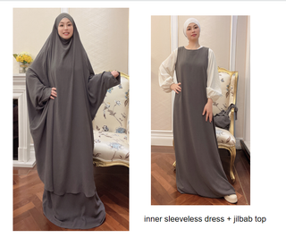 1518#Khimar Long Hijab Jilbab_ Islamic Overhead Prayer Abaya