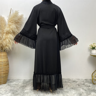 1963#2023 Abaya For Women Dubai Size Middle East Robe Popular Design Black Embroidery Eid Abayas