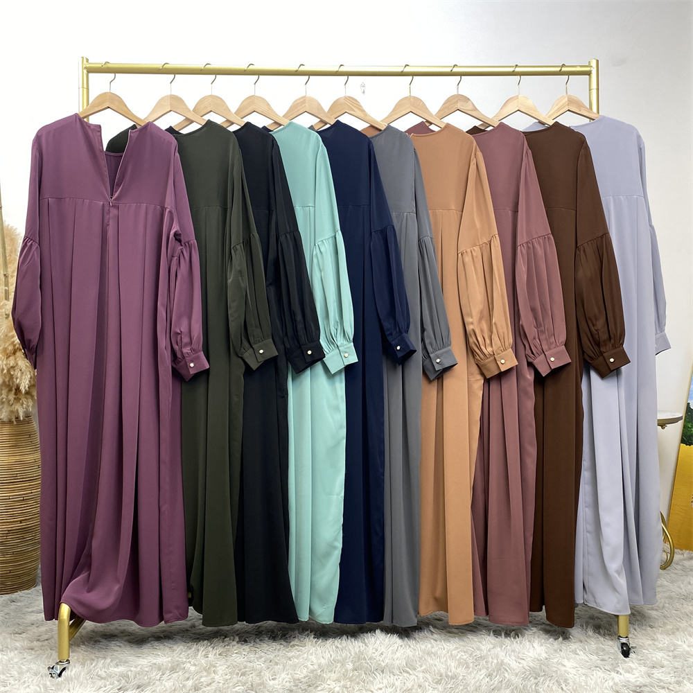 6683#2023 High Quality 10 Colors Chiffon Maxi Dress For Muslim Women Ramanda Eid Fashion