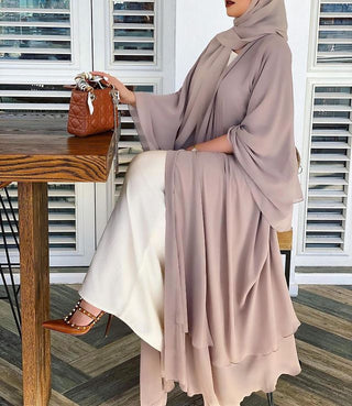 875# Best seller chiffon open abaya solid color cardigan