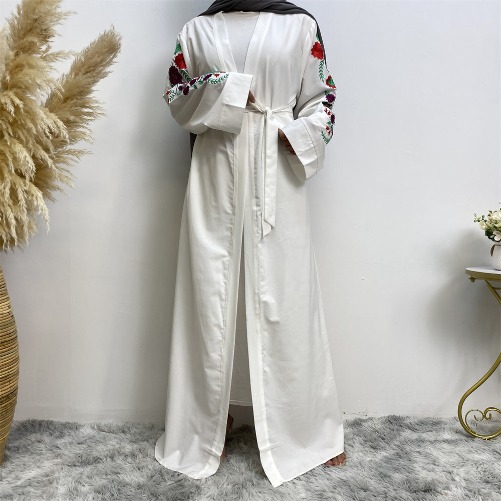 713#High quality polyester embroidered abayas