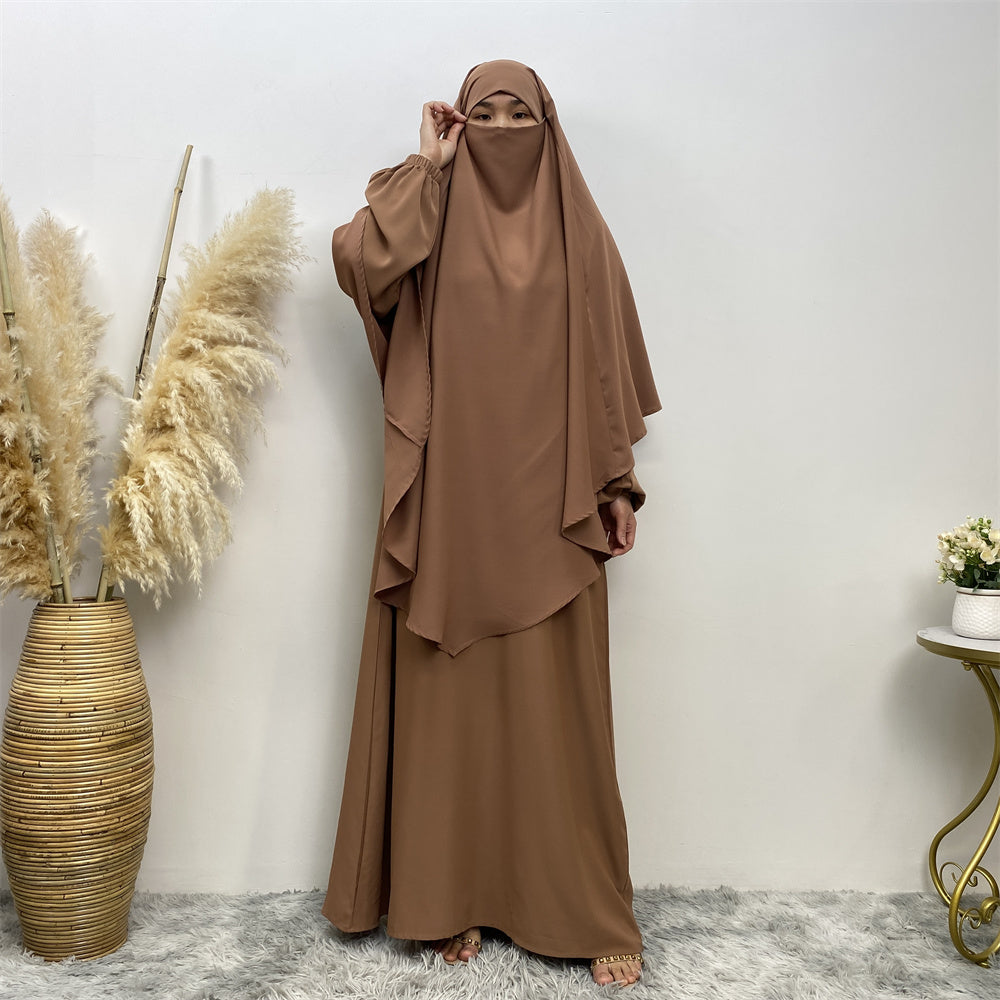 231&673#Nida islamic Jilbab_ head hijab solid color shawl scarfs khimar for muslim eid