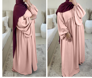 1500#Winkle Polyester Maxi Dress Traditional Muslim Women Long Abaya