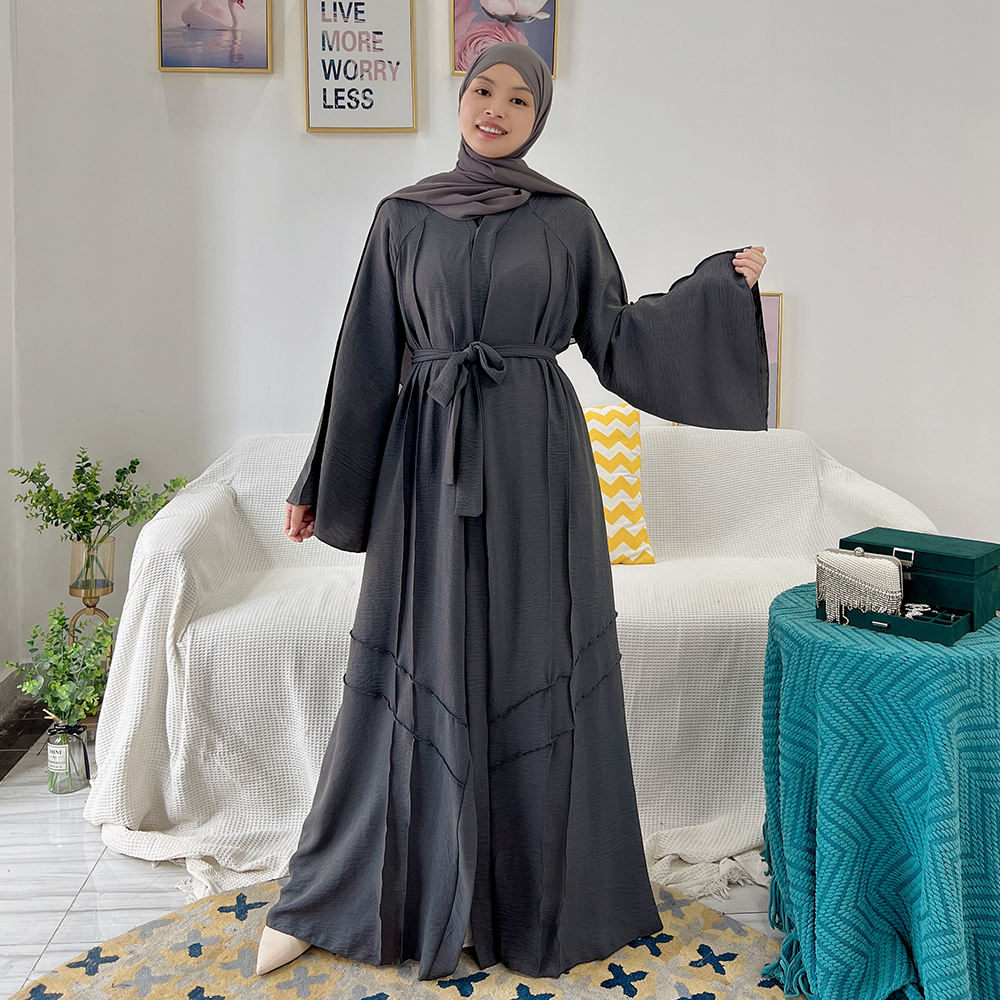 1525#Kaftans Abaya Women Arab Islamic Clothing EID Hijab Dress