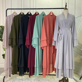 875# Best seller chiffon open abaya solid color cardigan