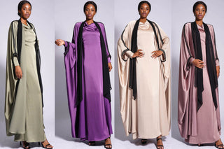 1318#High quality soft satin straight dress muslim dresses abaya