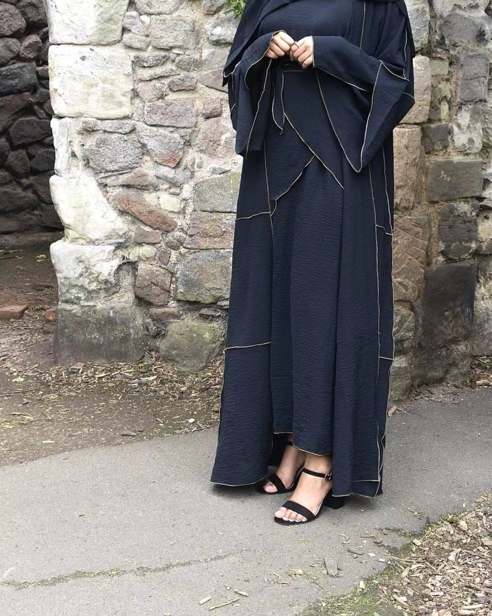 1509# 2023 Latest Islamic Clothing 3 Pieces Abaya Set for Muslim Women