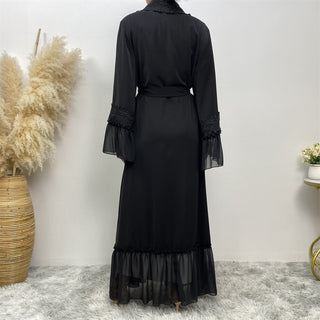 1963#2023 Abaya For Women Dubai Size Middle East Robe Popular Design Black Embroidery Eid Abayas