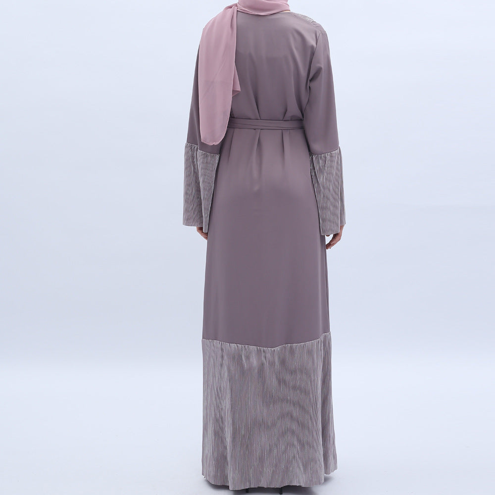 G9501#Long Sleeve Maxi Dress Muslim Ramadan dress cardigan