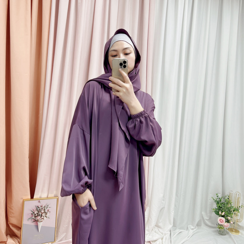 1499#Hoodie Abaya Islamic Clothing Hijab Jilbab_ Dress for Daily Wear
