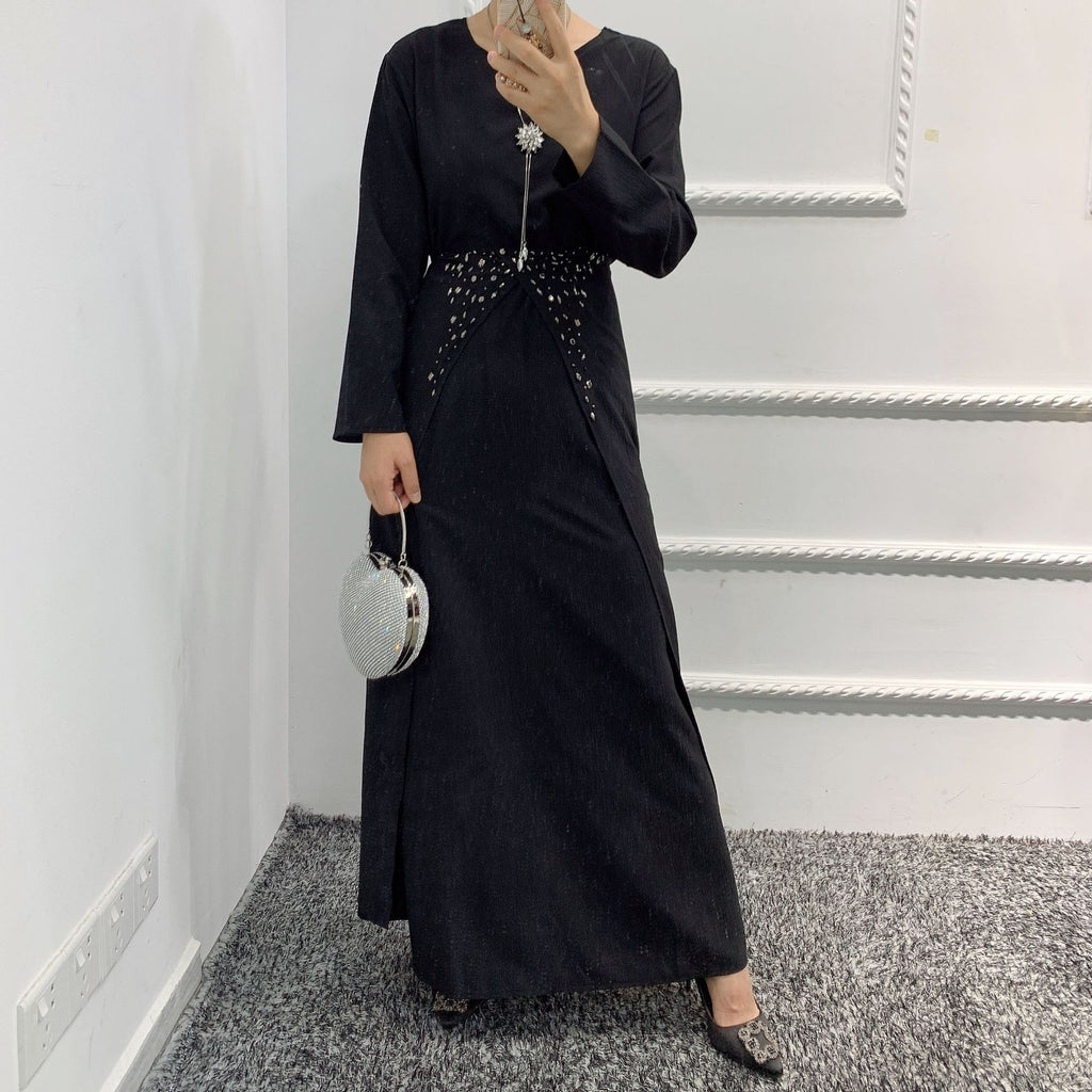 464#3piece islamic Dress Muslim slim abaya