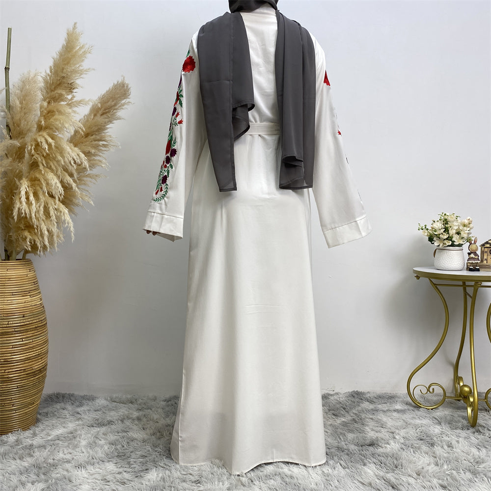 713#High quality polyester embroidered abayas
