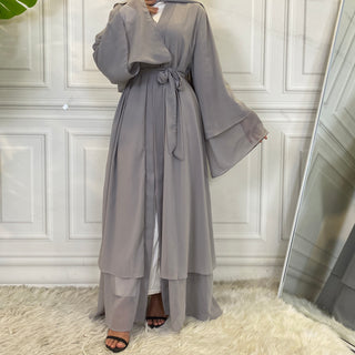 875# Best seller chiffon open abaya solid color cardigan