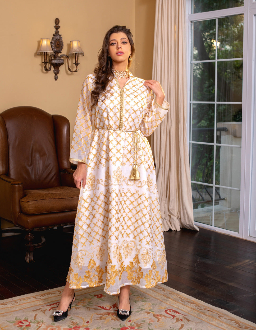 AB276#Hot Selling Robe Casual Cloths Loose Dress for Middle East Women for Ramdam