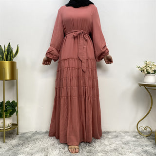 6527# New Arrival Double Chiffon Abaya Dresses Islamic Clothing